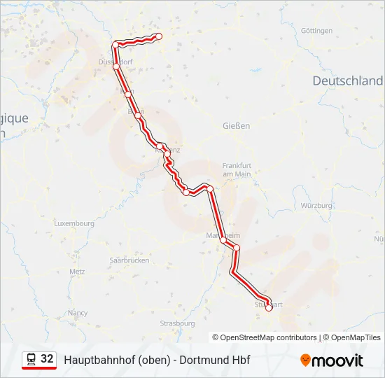 32 Train Line Map