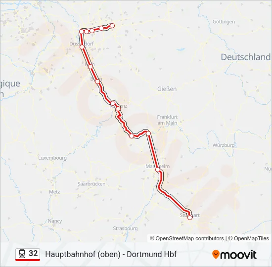 32 Train Line Map