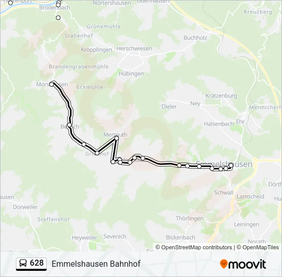 628 Bus Line Map