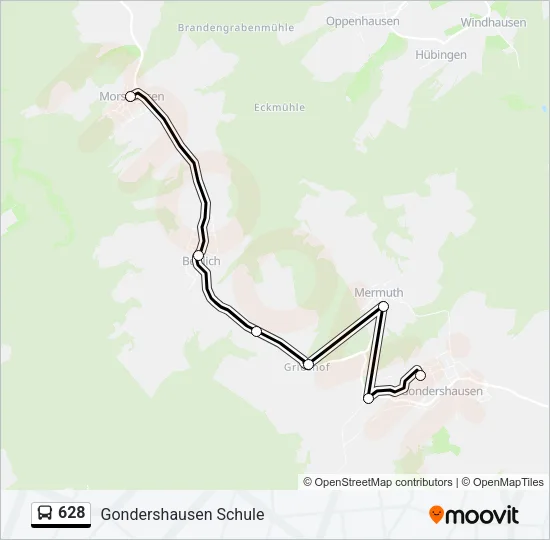 628 Bus Line Map