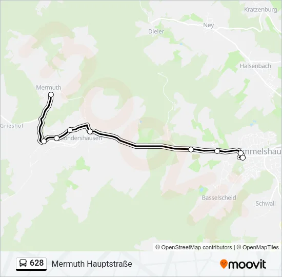 628 Bus Line Map
