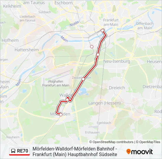 RE70 Bus Line Map