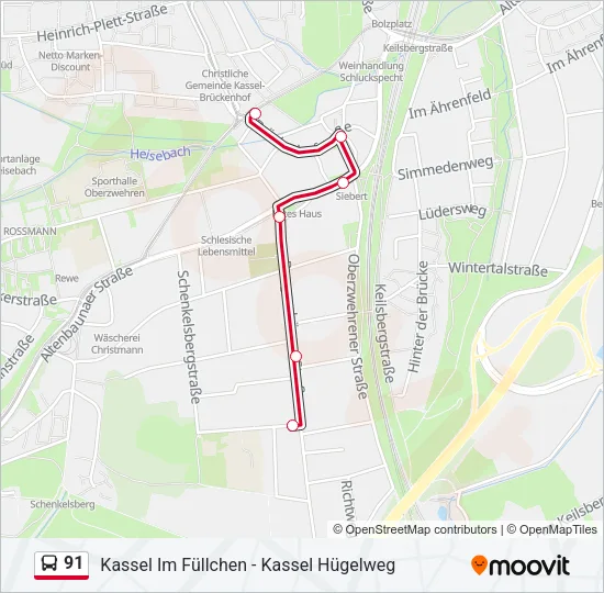 91 Bus Line Map