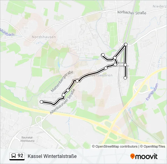92 Bus Line Map