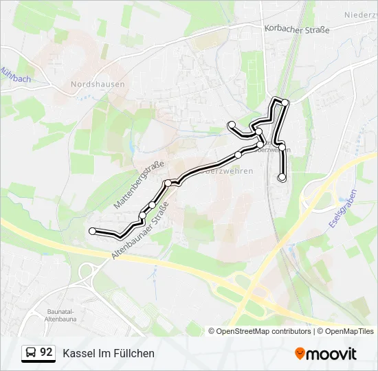 92 Bus Line Map