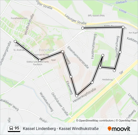 95 Bus Line Map