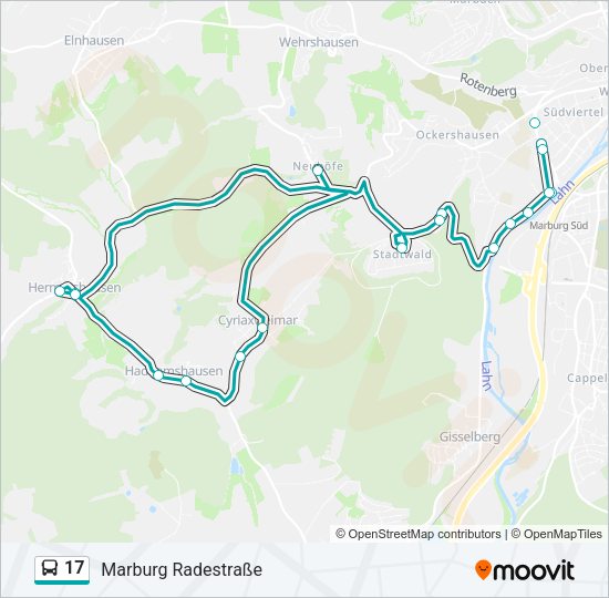 Автобус 17: карта маршрута