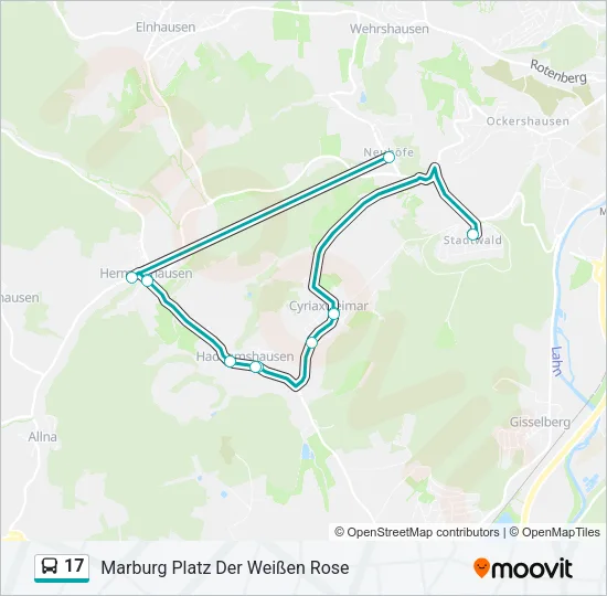 17 Bus Line Map