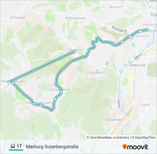 17 Bus Line Map