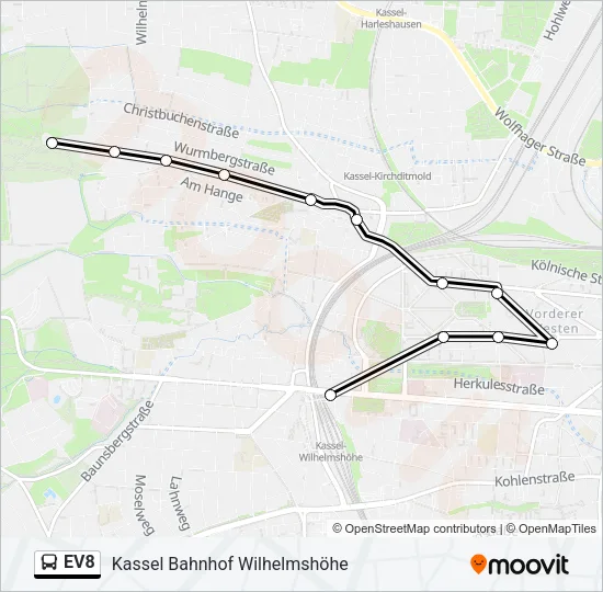 EV8 Bus Line Map