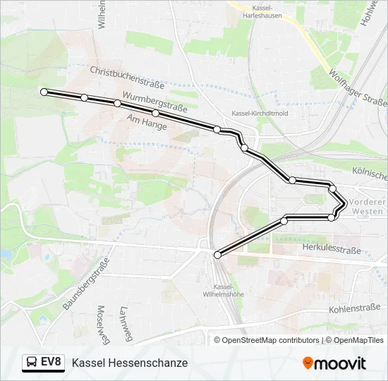 EV8 Bus Line Map