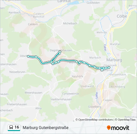 16 Bus Line Map