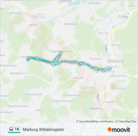 16 Bus Line Map
