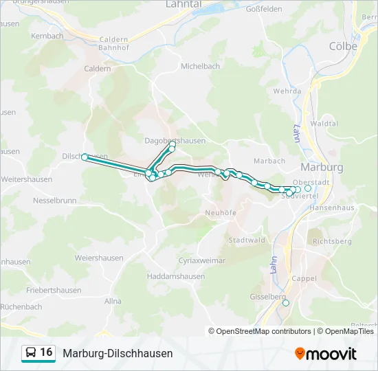 16 Bus Line Map