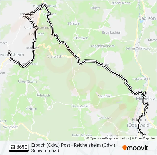 665E Bus Line Map