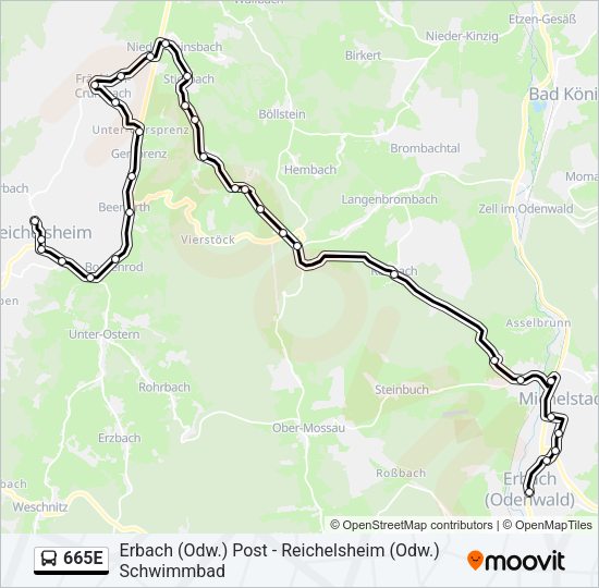 665E Bus Line Map