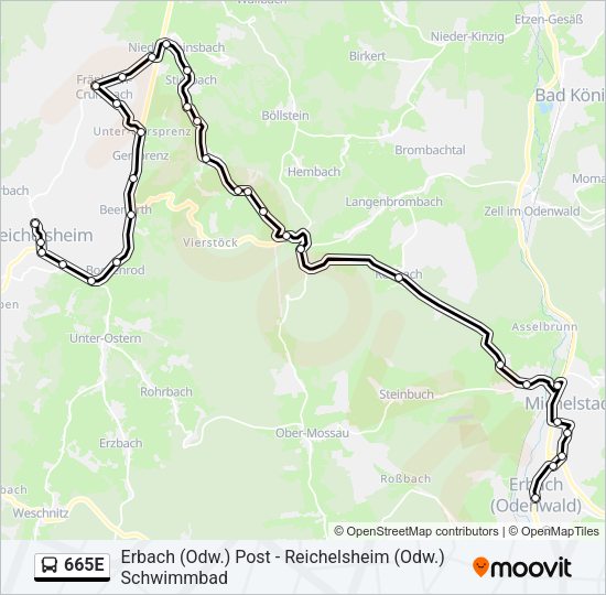 665E Bus Line Map