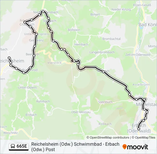 665E Bus Line Map