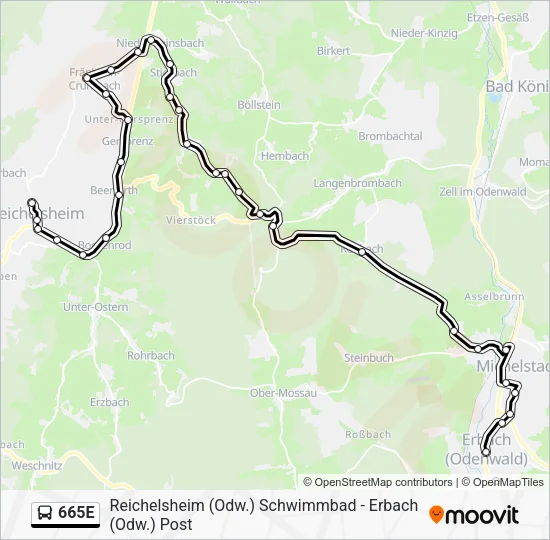 665E Bus Line Map