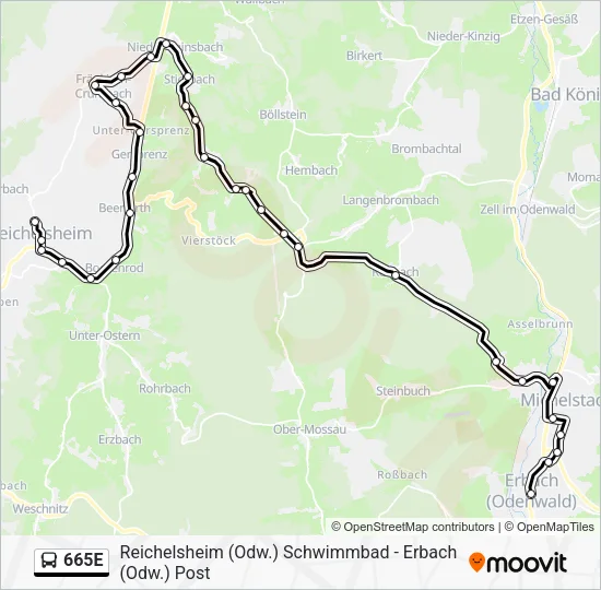 665E Bus Line Map