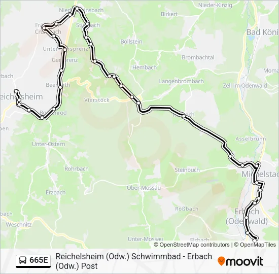 665E Bus Line Map