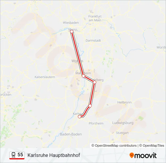 55 Train Line Map