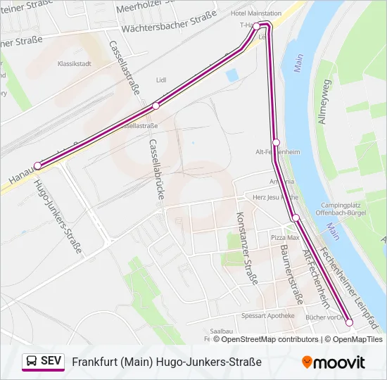 SEV Bus Line Map
