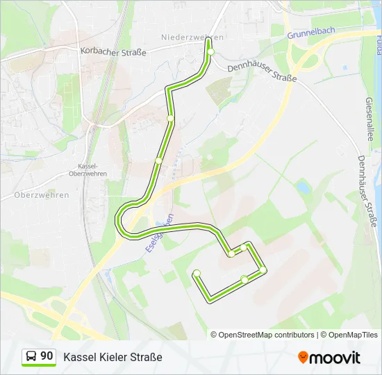 90 Bus Line Map