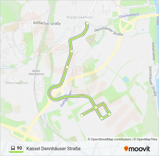 90 Bus Line Map