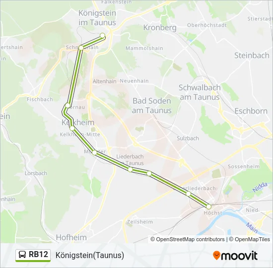 RB12 Bus Line Map