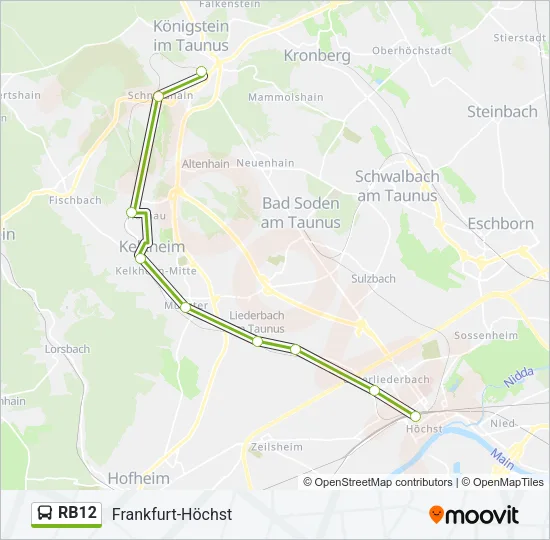 RB12 Bus Line Map