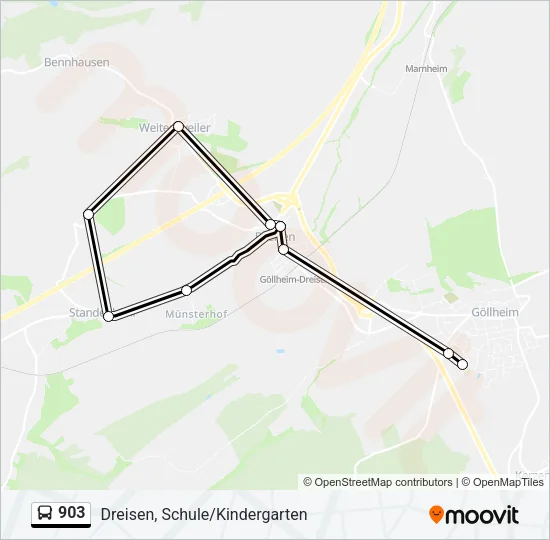 903 Bus Line Map