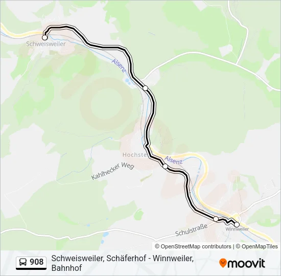908 Bus Line Map