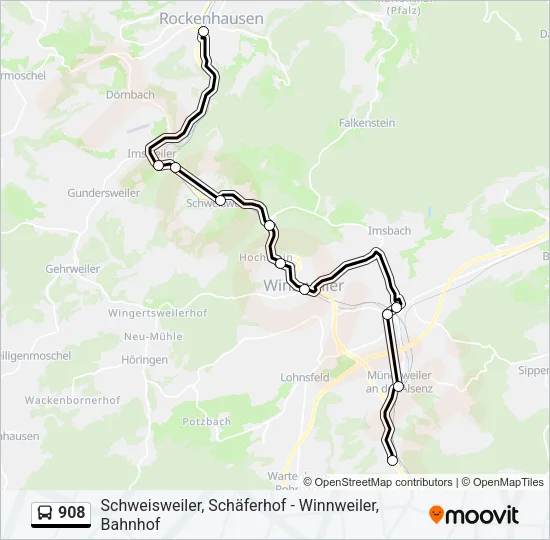 908 Bus Line Map