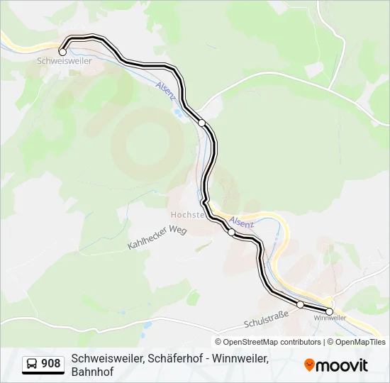 908 Bus Line Map