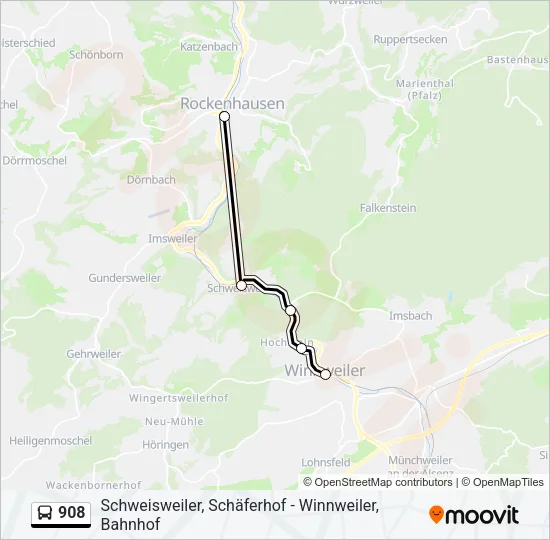 908 Bus Line Map