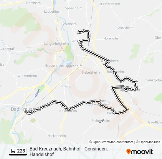 223 Bus Line Map