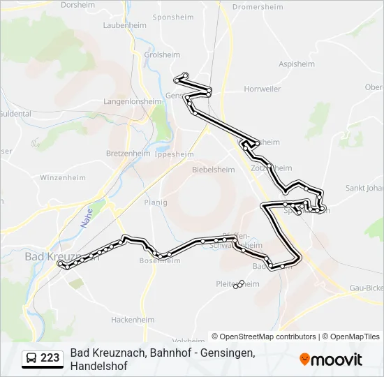 223 Bus Line Map