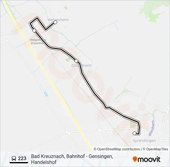 223 Bus Line Map