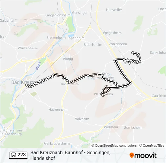 223 Bus Line Map