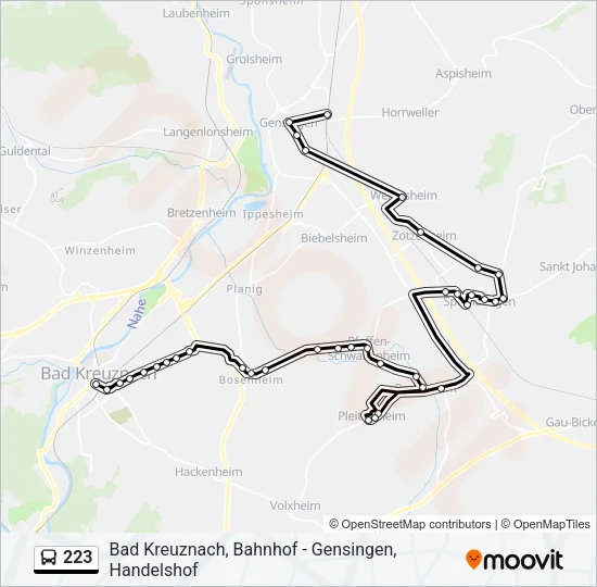 223 Bus Line Map