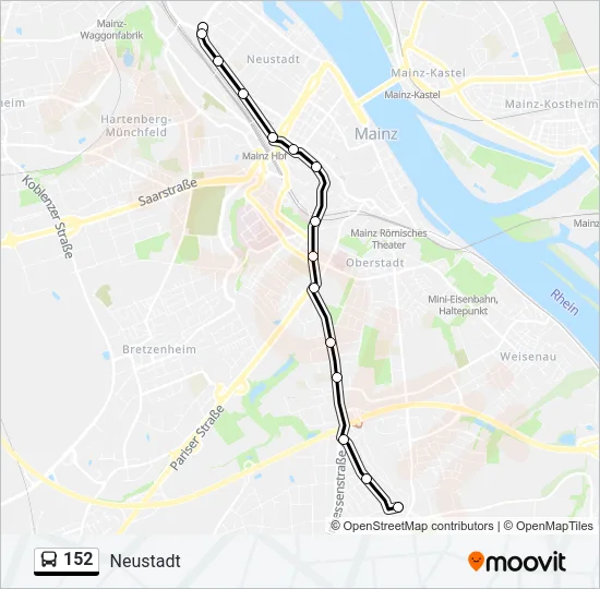 152 Bus Line Map