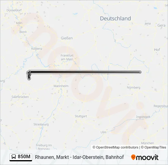 850M Bus Line Map