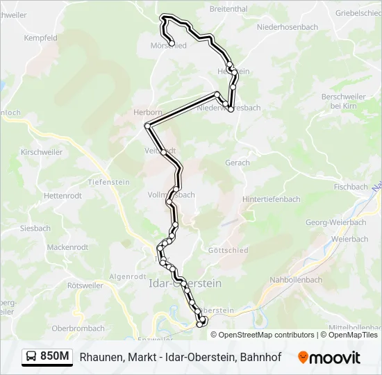 850M Bus Line Map
