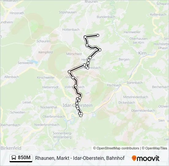 850M Bus Line Map