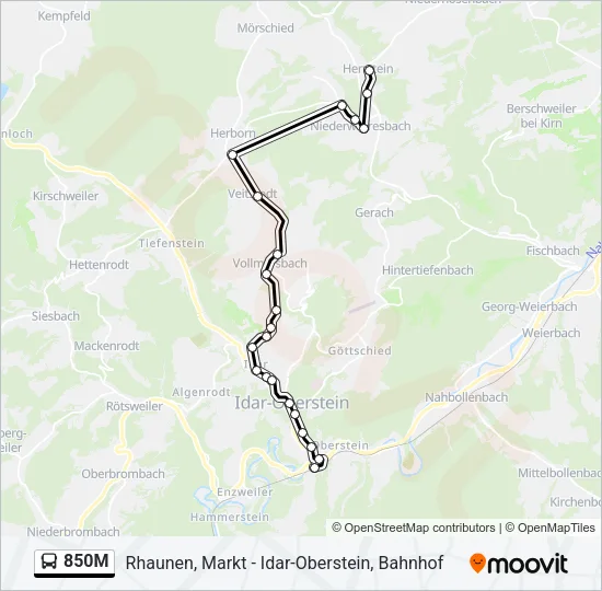 850M Bus Line Map