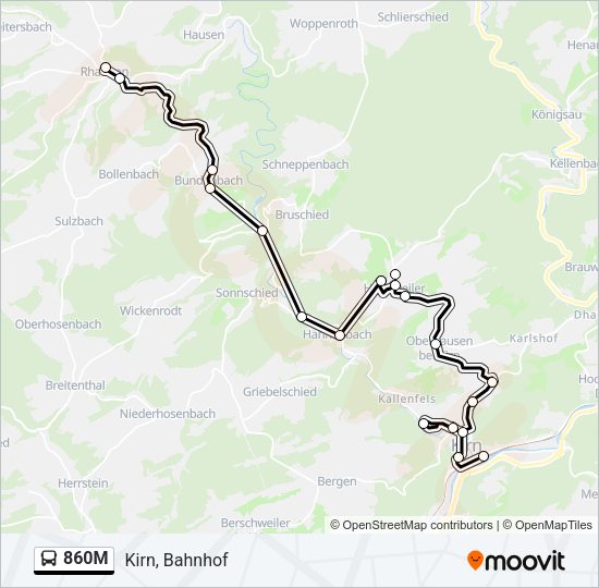 Автобус 860M: карта маршрута
