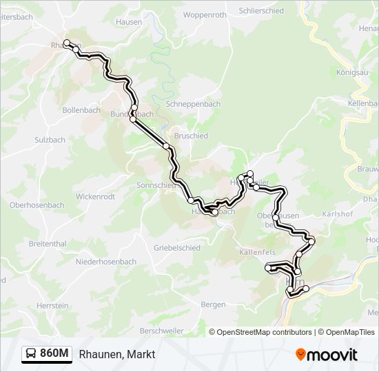 Автобус 860M: карта маршрута