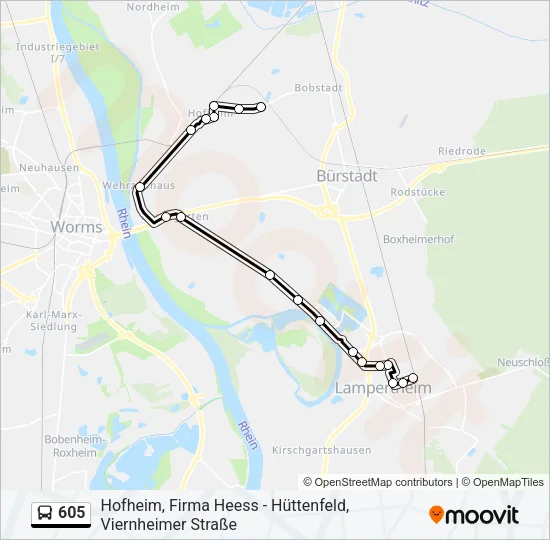 605 Bus Line Map