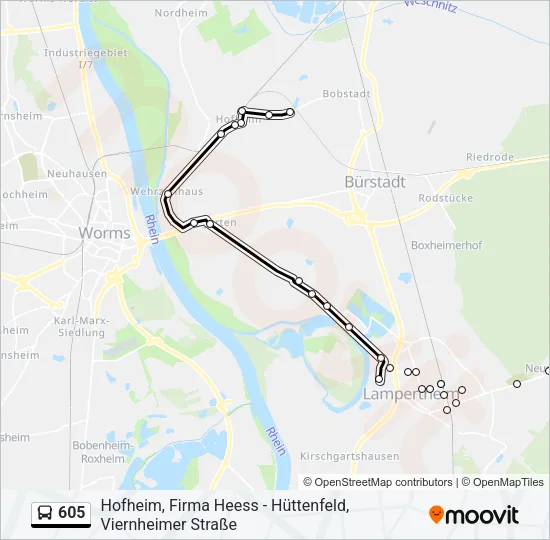 605 Bus Line Map